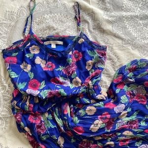 Lauren Conrad blue pleated midi dress